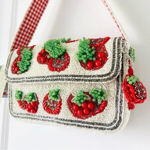 Viral Embellished Tomato 🍅 Beaded Bag